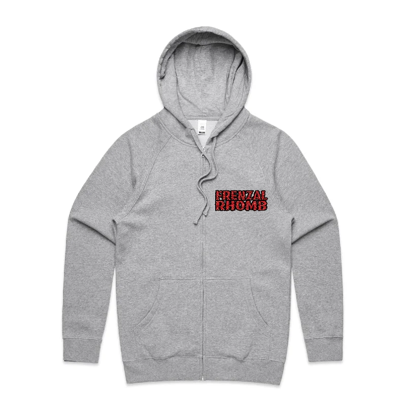 Red Logo Zip Hoodie (Grey)