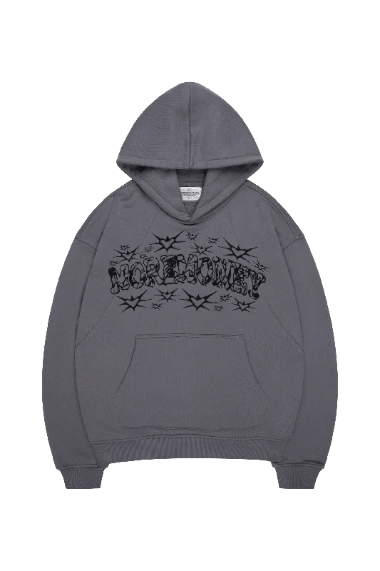REVERSI GRAPHIC HOODIE TORNADO GREY