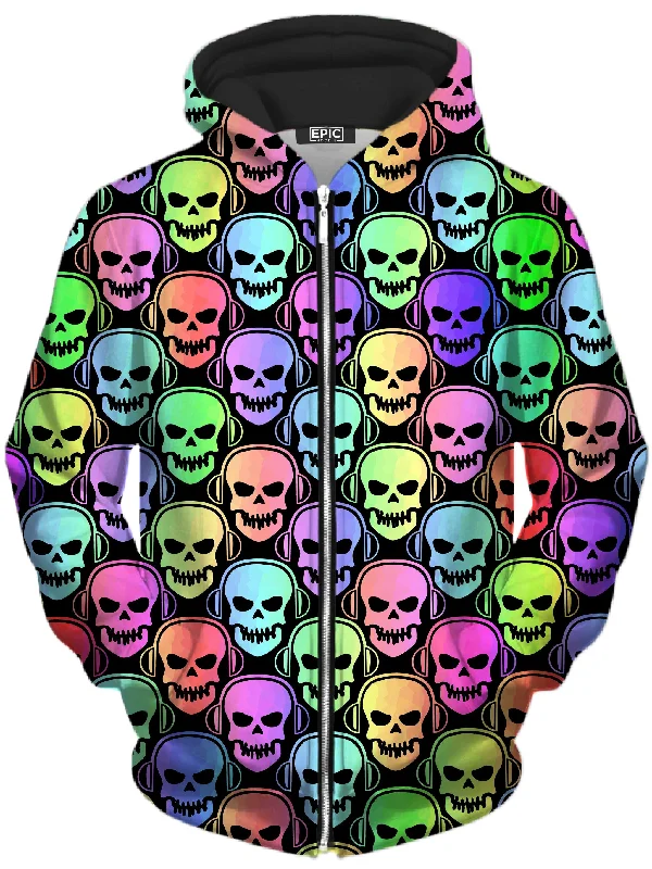 Skull Deejays Unisex Zip-Up Hoodie