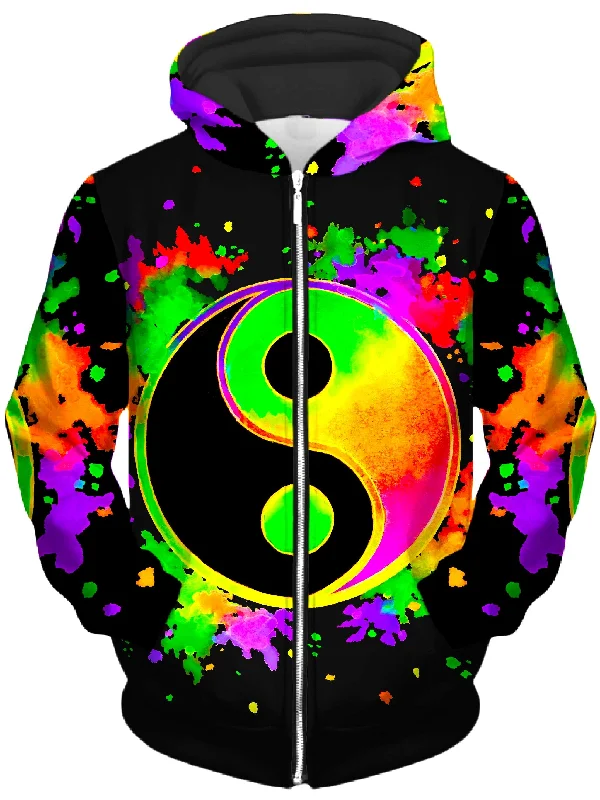 Splatter Yin Yang 2 Unisex Zip-Up Hoodie