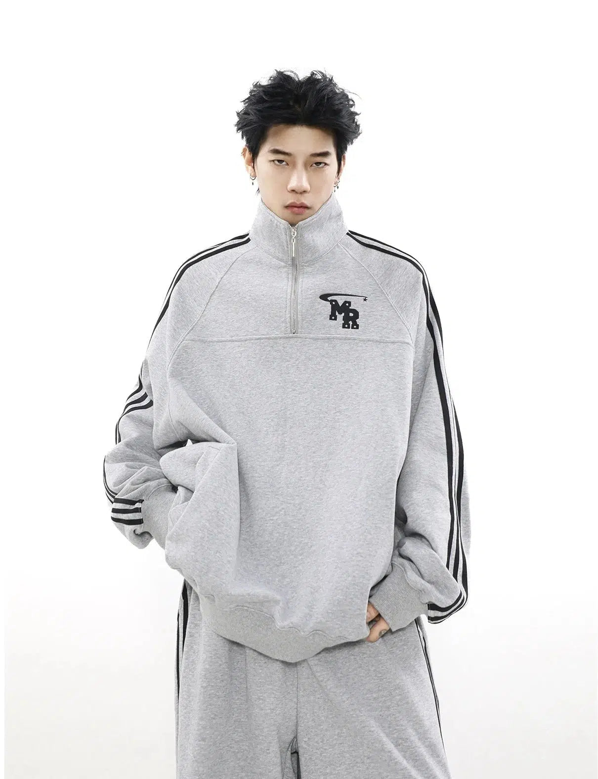 Stand Collar Sweatshirt Two-piece Set