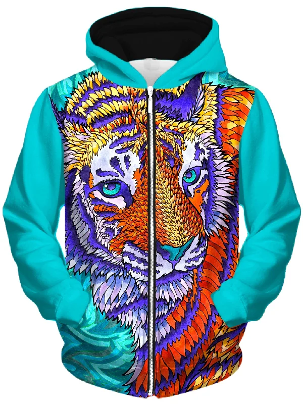 Telenergetic Tiger Unisex Zip-Up Hoodie
