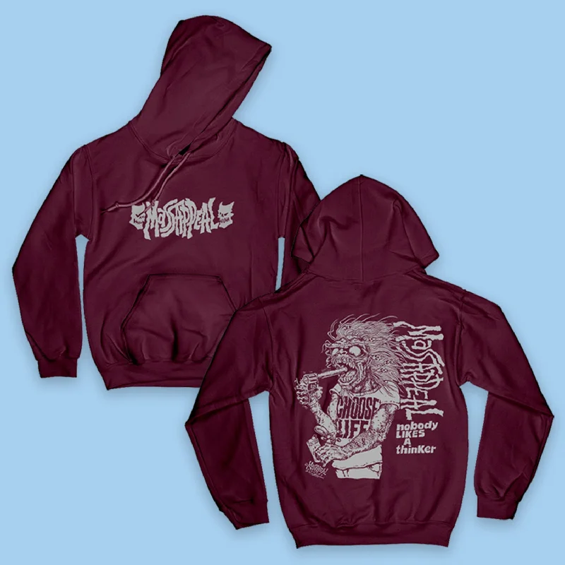 Nobody Likes A Thinker Hoodie (Maroon)