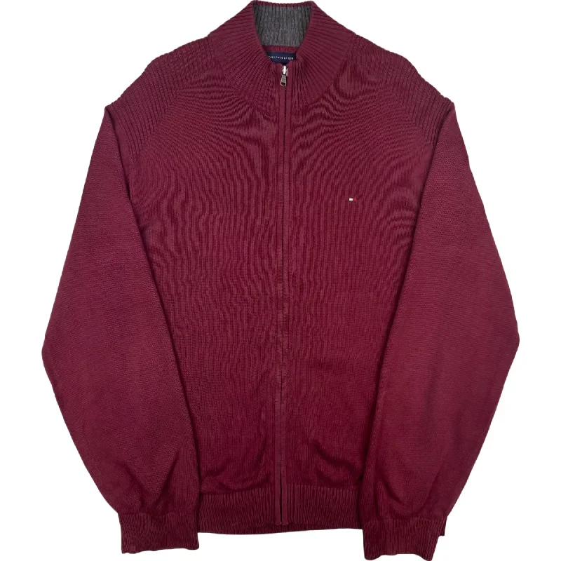 Tommy Hilfiger Zip-Up Knit Sweatshirt Red