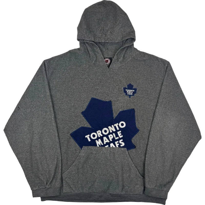 Vintage Toronto Maple Leafs NHL Hooded Fleeced Sweatshirt Grey