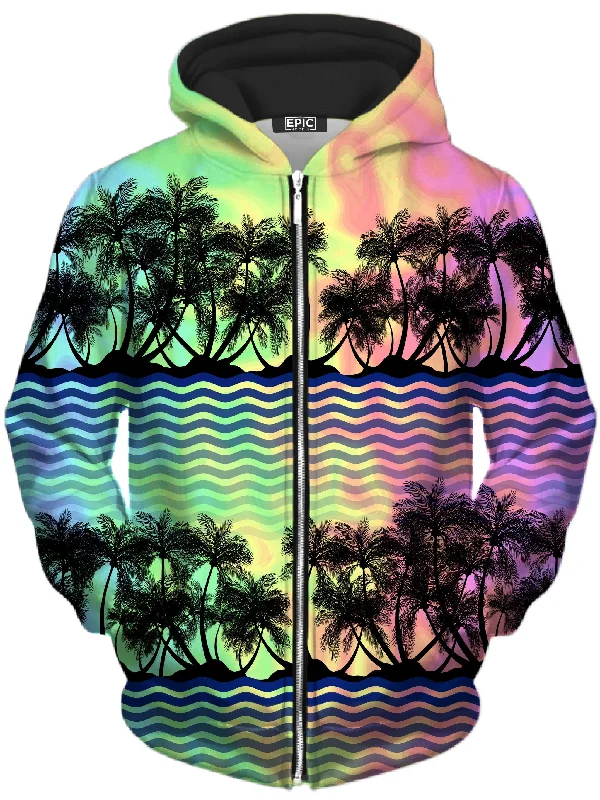 Tropical Sunset Unisex Zip-Up Hoodie