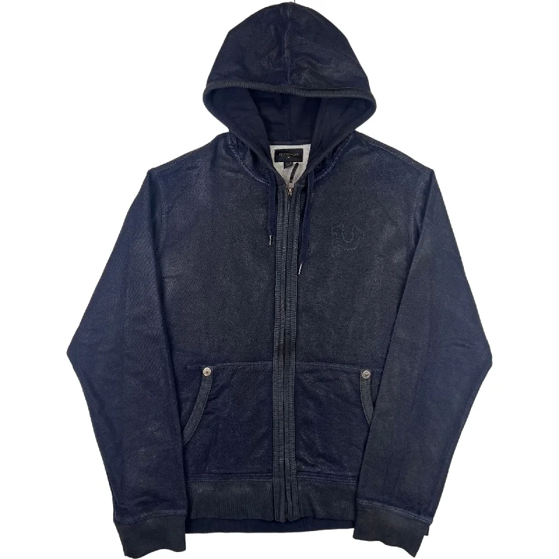 True Religion Zip-Up Hooded Sweatshirt Navy