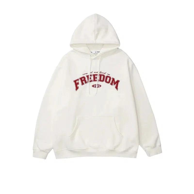 Velvet Text Printed Hooded Sweatshirt