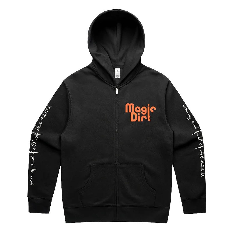 Young And Full of the Devil Zip Up Hoodie (Black)